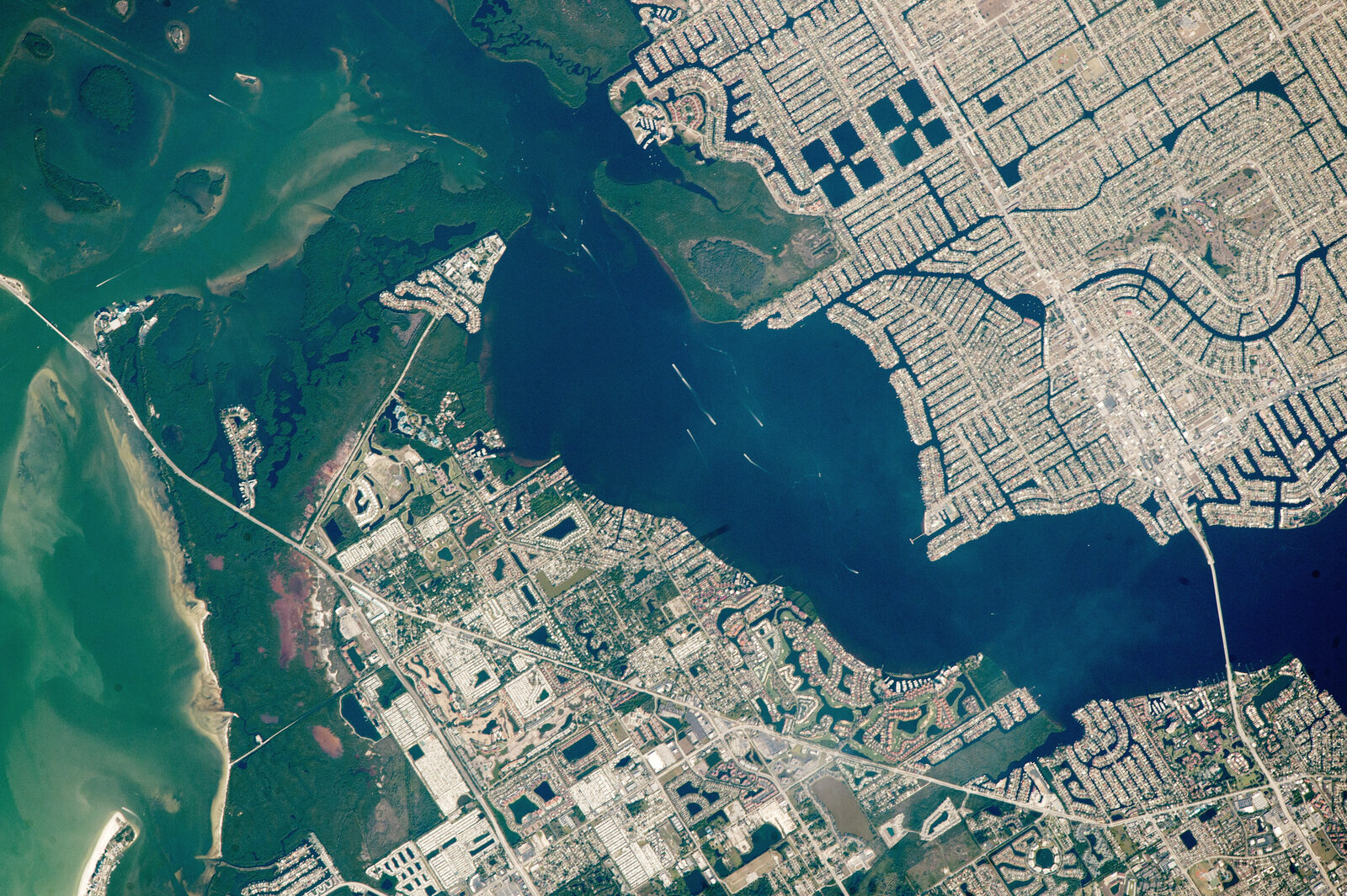 Cape Coral, Florida and its canal network photographed from orbit