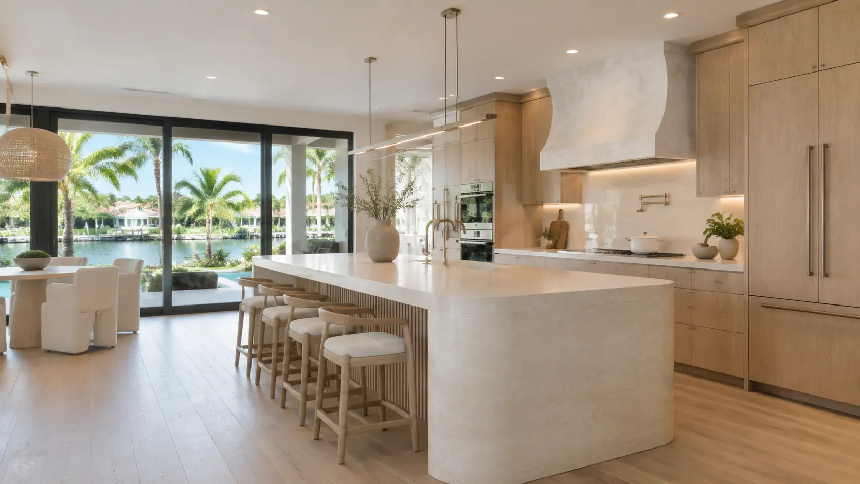 Modern Cape Coral kitchen remodel with canal views