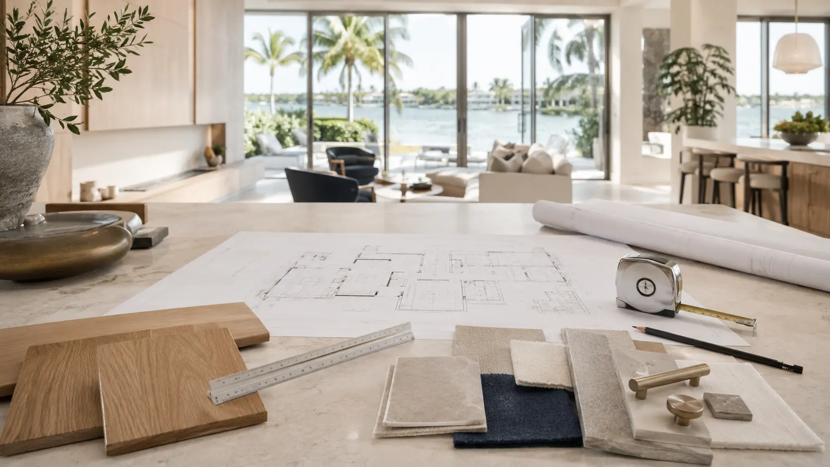 Residential construction plans and material selections